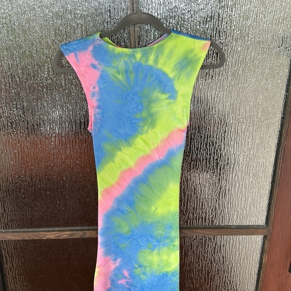 Bronx & Banco Daphnie Tie Dye Bodycon Cutout Maxi Dress Size XS Multicolor - Picture 9 of 12